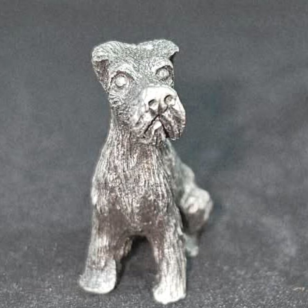 Vintage Rawcliffe Pewter Airedale Figurine